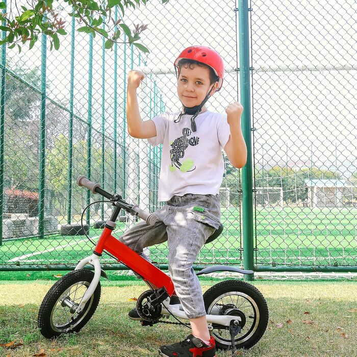 YBIKE дитячий велосипед 2-в-1 з педалями, амортизаторами та крилами, 12/14 дюймів, для дітей 2-7 років, навчальний, 4 кольори