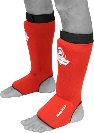 Захист гомілки DBX Bushido Sport Flexibler для тайського боксу, MMA та кікбоксингу, розмір M, червоний