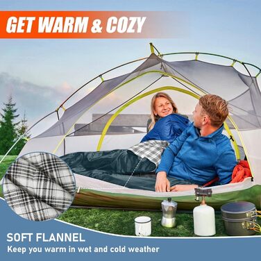 Сплячі мішки MEREZA XL для чоловіків та жінок. Великі, широкі, для кемпінгу. Теплі, з компресійним мішком, для холодної та теплої погоди (Aegean Blue)