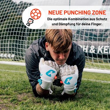 Воротарські рукавички CATCH & KEEP Fly Soul: Професійні, Octopus Grip, Hybrid Cut, дихаюча сітка, Punching Zone 3.0, білі