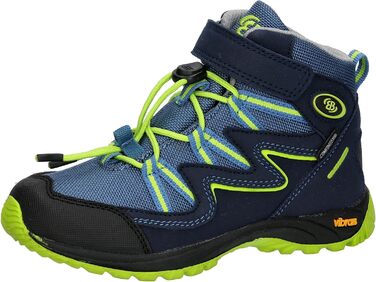 Кросівки для хлопчиків Brütting Atlanta High VS для трейлраннінгу, 37 EU, темно-синій, лимонний