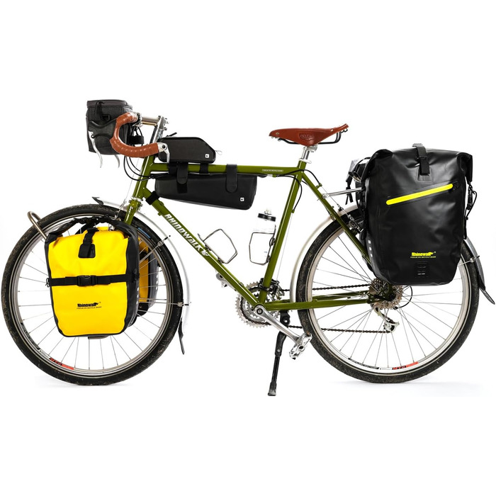 Велосипедна сумка Rhinowalk 20 л, водонепроникна, TPU, міцна, на багажник, для MTB, жовта