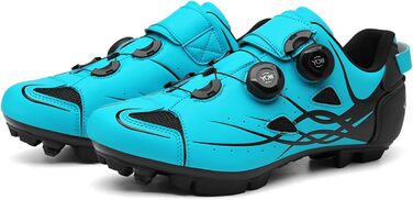 Чоловічі велосипедні черевики для катання на гірському велосипеді, Outdoor, MTB, сумісні з SPD підошвами та платформою, дихаючі, 43 EU, блакитний