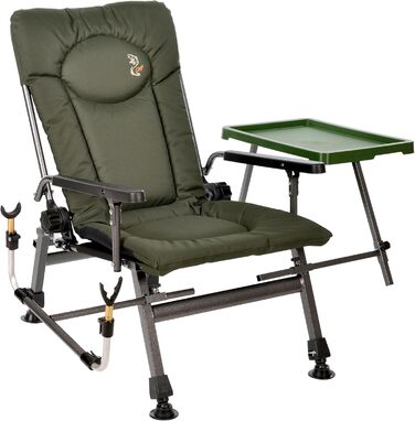 Крісло для риболовлі Carp Angelstuhl F5R ST/P Deluxe з високою спинкою та столиком для вудлищ, поліестер