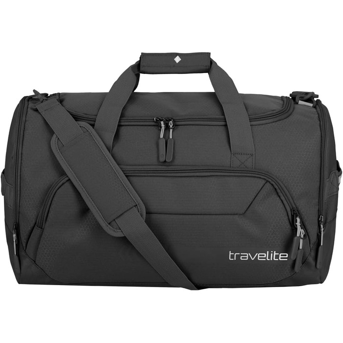 Дорожня сумка Travelite Weekender Kick Off, 50 см, 45 л, легка ручна поклажа для подорожей, спорту, басейну, лікарні, чорна