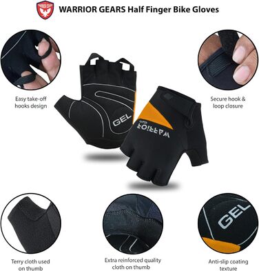 Велосипедні рукавички Habfinger для чоловіків, червоно-бежеві, з неслизьким покриттям, XXL, помаранчево-чорні