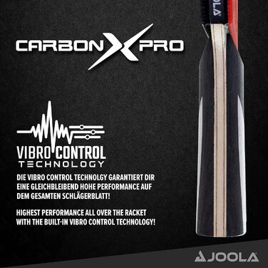 Набір для настільного тенісу JOOLA: ракетка Carbon X Pro 2 мм, чорна/сіра, та 12 м'ячів Outdoor 40+ мм, білі, для тренувань