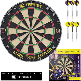 Професійний набір для дартсу Target Darts Luke Littler 'The Nuke' — дартс-дошка, 2 сталеві дротики, стандартна лінія для кидків, аксесуари
