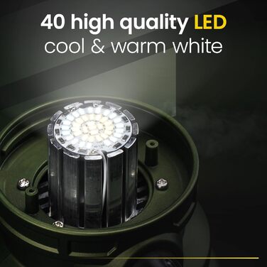 LED ліхтар на сонячній батареї BigBoy 1300 люмен: кемпінговий ліхтар, IP64, регульоване освітлення, тепле/холодне світло