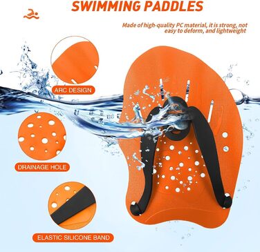 Набір ручних плавальних весел (2 шт.) для тренувань, дорослих та дітей, унісекс (зелені)