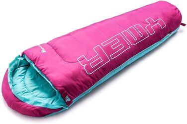 Дитячий спальний мішок Meteor Premium для кемпінгу та відпочинку на природі. Легкий, ультралегкий, підходить для літа, весни та осені. Кольори: темно-зелений/зелений, фуксія/м'ята.