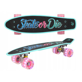 Скейтборд Aurora Classic (56 см x 14,5 см, 60 мм), багатоколірний, з LED-підсвіткою