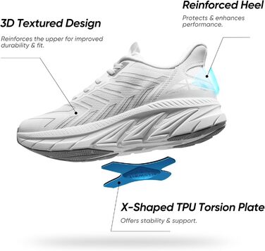 Чоловічі кросівки для бігу ALLSWIFIT: зручні, дихаючі, з антиковзкою підошвою, стильні спортивні взуття для фітнесу, розмір 46 EU, білі