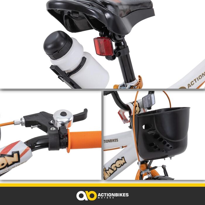 Дитячий велосипед Actionbikes Timson 16 дюймів, V-Brake, з крилами, для хлопчиків і дівчаток, від 2 до 9 років
