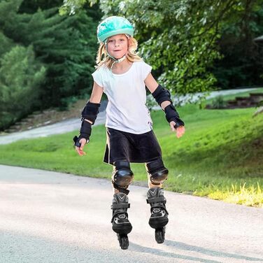 Роликові ковзани для дітей, чорні, регульовані, 36-39 EU (240-270 мм), для початківців, indoor/outdoor
