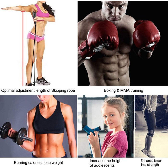 Скакалка TOQIBO з лічильником калорій та антиковзними ручками для тренувань, фітнесу, боксу та схуднення (для дітей та дорослих)