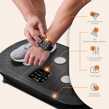 Вібраційна платформа Lifepro Vibrationsplatte – 4D віброплатформа електрична для всього тіла, чорна