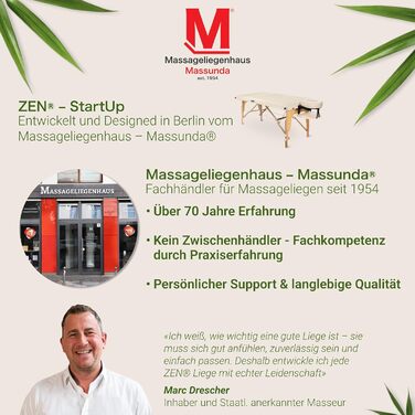 Складаний масажний стіл Zen® для салонів та дому, дерев'яний, регульована висота, для тату та косметології, з підголовником, кремовий