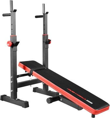 Складана багатофункціональна лава TrainHard Blackcombo з довгою і короткою штангою та набором гантельних дисків 50 кг