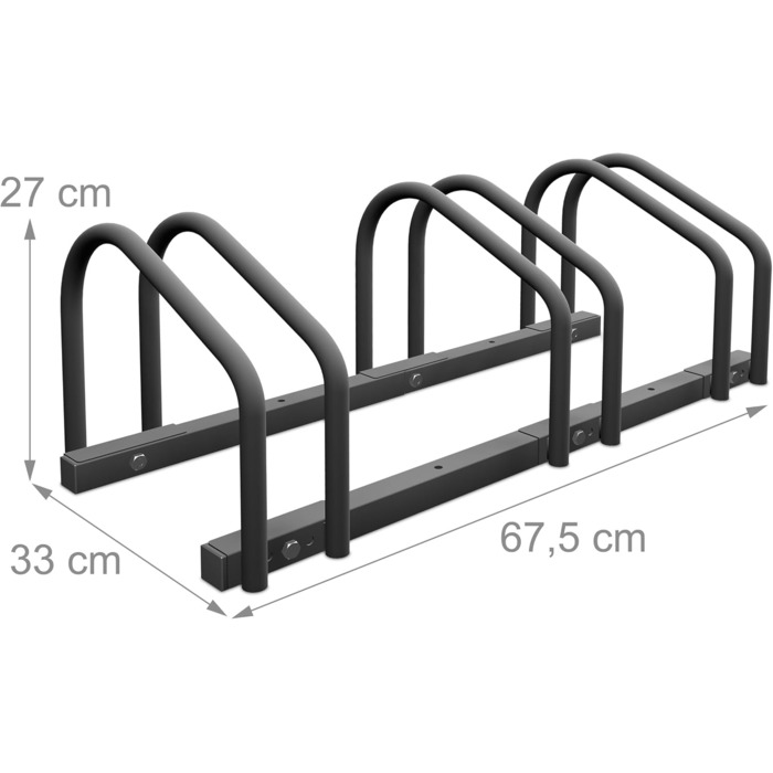 Підставка для велосипедів Relaxdays на 3 велосипеда, сталева, антрацитова