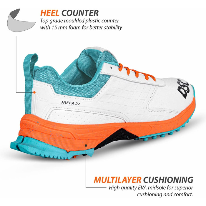 Кросівки DSC Jaffa 22 - білі/помаранчеві для хлопчиків та чоловіків | Легкі, з тисненням | Розміри 6 UK, 7 US, 41 EU