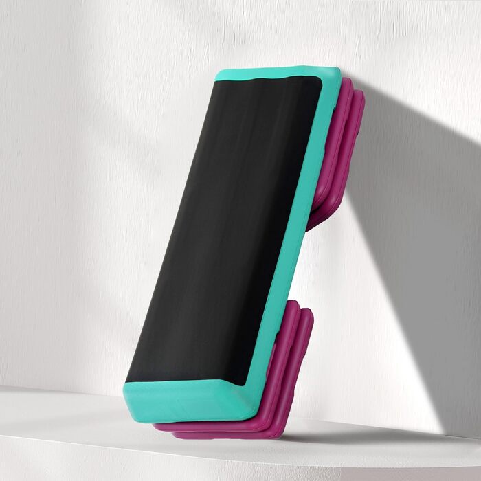 Степпер HOMCOM з регулюванням висоти, 3 сходинки, для дому, фітнесу, офісу, чорний+зелений+фіолетовий