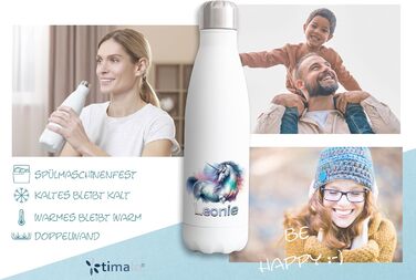 Індивідуальна термос-пляшка з іменем, герметична дитяча пляшка з нержавіючої сталі 750 мл, різнокольоровий єдиноріг для дівчат і хлопців