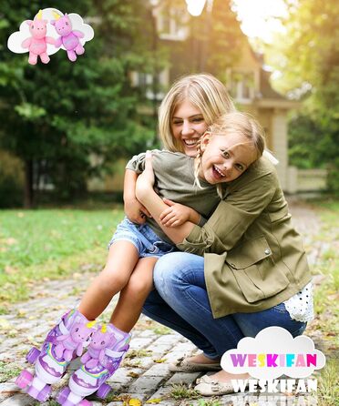 Дитячі ролики Kinder Einhorn для дівчаток, 4 розміри, регульовані, з підсвічуванням, для початківців, фіолетові
