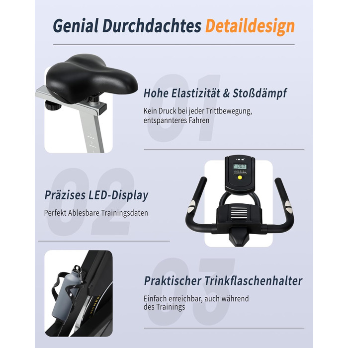Велотренажер ISE з LCD-дисплеєм та монітором серцевого ритму для дому. Ергометр, фітнес-велосипед, велотренажер з підставкою та регульованим опором
