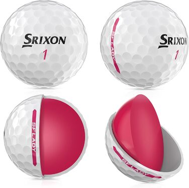 Гольф-м'яч Srixon Soft Feel Lady 8 & 9 для жінок | Низька компресія, простий високий старт | М'яка текстура | Ідеально для помірних замахів та підвищеної точності | Білий (SOFT FEEL LADY8, Білий)