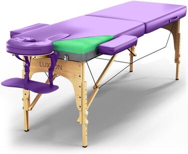 Масажний стіл Luxton Home Premium Foam, складаний, регульований, 183x68 см, з аксесуарами та сумкою для перенесення – для дому, салону, спа, татуювання