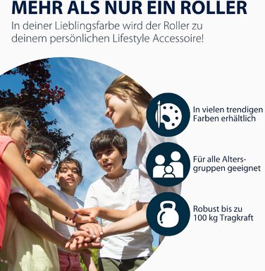 HUDORA BigWheel Pure Scooter: Скутер з алюмінієвої рами, регульованої висоти, складний, до 100 кг, для підлітків та дорослих (білий)