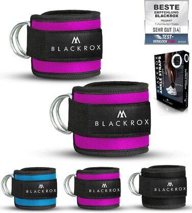 BLACKROX фітнес-манжети на щиколотку для тренувань, 2 шт, рожеві, універсальні для жінок і чоловіків, для кабельної тяги, спортзалу