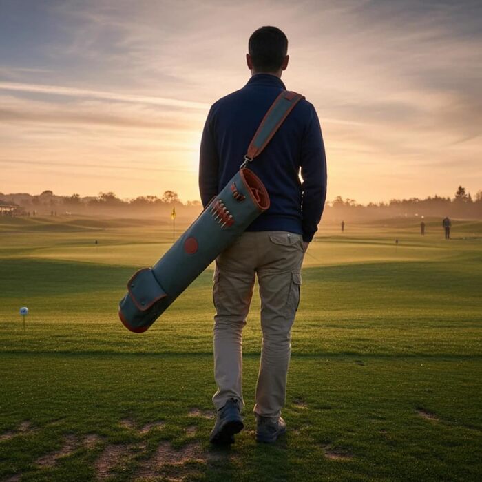 Сумка для гольф-клубів TOURBON з тканини, зелена, для чоловіків та жінок