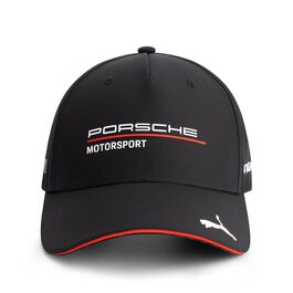 Кепка PUMA Porsche Motorsport з вигнутим козирком та логотипами Porsche Motorsport та спонсорів, чорна
