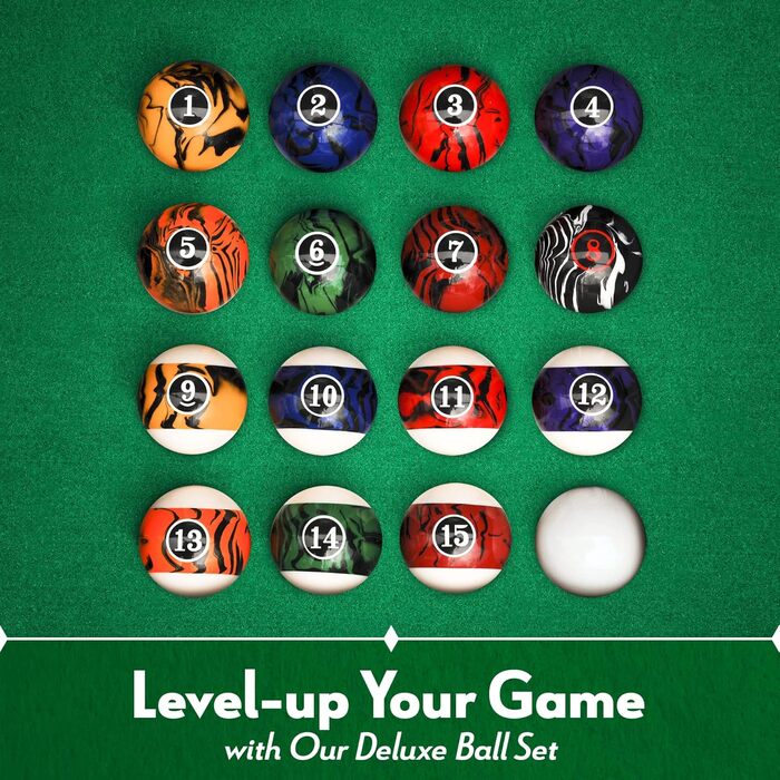 Набір для більярду Iszy Billiards Billardkugel-Set з мармуру - стиль Swirl, різні стилі на вибір, темний мармур