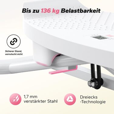 Баланс-борд MERACH для дорослих з дисплеєм, тренажер рівноваги з 2 еластичними стрічками, до 136 кг, для бокової мобільності, реабілітації та координації, для дому, білий