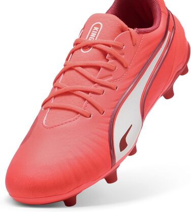 Дитячі футбольні бутси PUMA King Match FG/AG Jr - сяючий червоний/білий/червоний, 28 EU