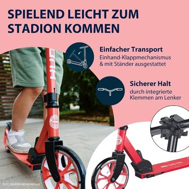 HUDORA BigWheel® 205 Advanced Scooter: Комфортний алюмінієвий самокат для ваги до 100 кг, регульована висота та складний дизайн - ідеальний для дітей, підлітків та дорослих