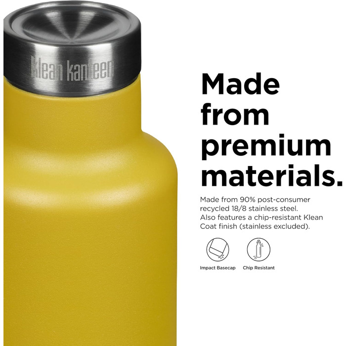 Пляшка для води Klean Kanteen Classic 739 мл Marigold, металева, для чоловіків