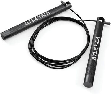 Скакалка ATLETICA J2 Speed Rope | Версія 2 з новими ручками та покращеними підшипниками | Легке сталеве канат для швидких стрибків, розминки та кардіо