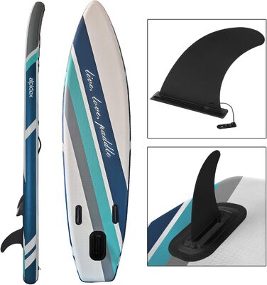 Надувна SUP-дошка ALPIDEX 320x76x15 см, комплект: весло, насос, плавці, ремінь, ремкомплект, сумка, до 200 кг
