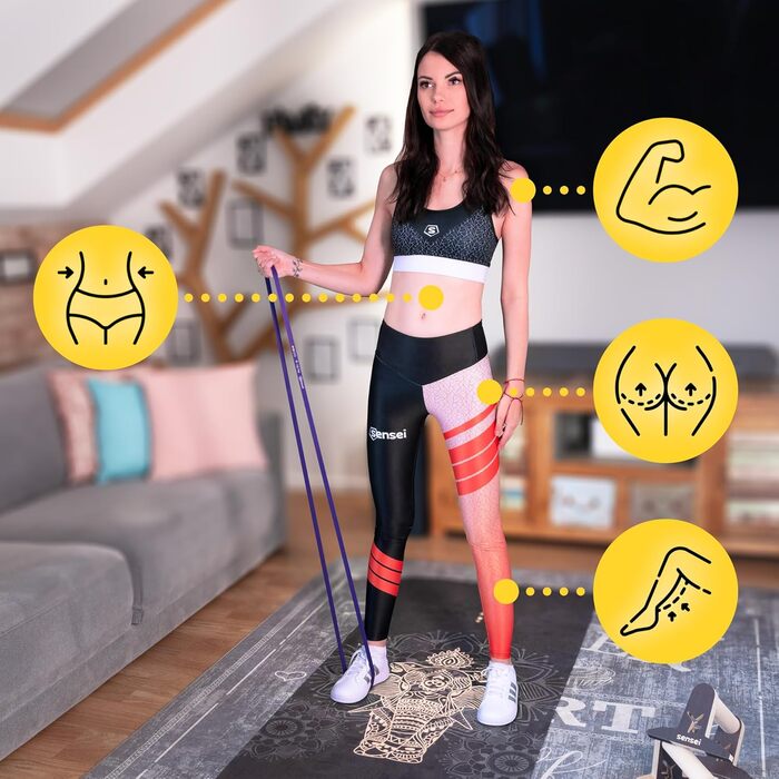 Гумові еластичні стрічки SENSEI® для фітнесу, силових тренувань, йоги та реабілітації (3 шт. у наборі)