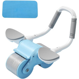 Ролик для пресу з автоматичним відскоком, з підтримкою ліктів, для тренування пресу, блакитний