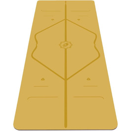 LIFORME килимок для йоги - екологічний, нековзний, з унікальною розміткою, біорозкладний (Golden Sand)