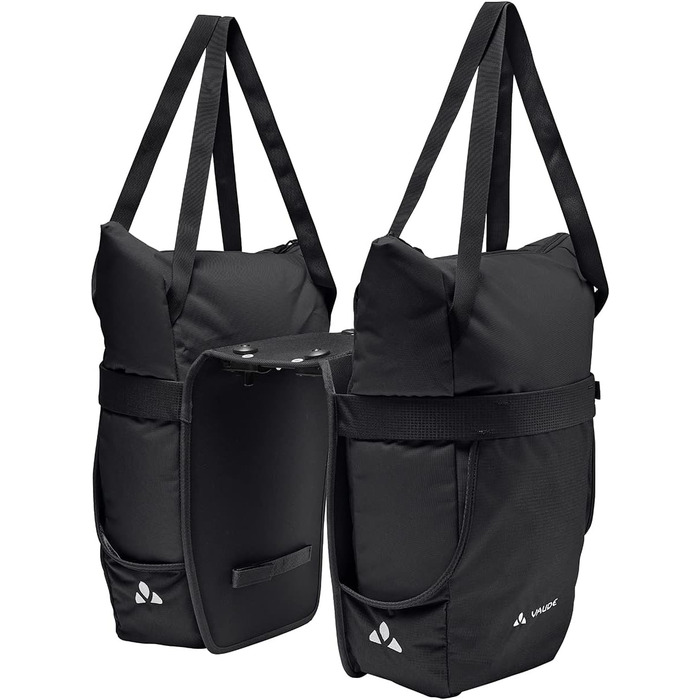 Велосипедна сумка VAUDE TwinShopper 44 л, чорна, з дощовиком, окреме використання, шопер, універсальний розмір