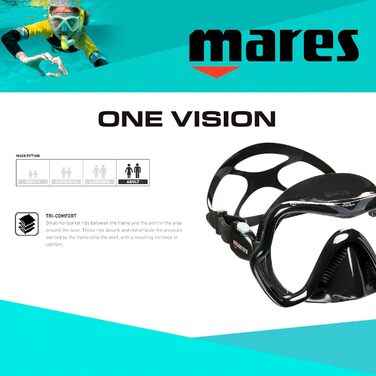 Маска для дайвінгу Mares One Vision 2020 чорна/сіра