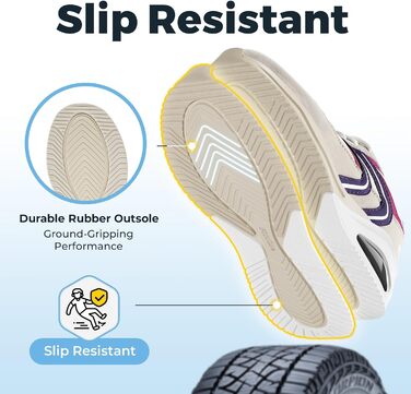 Кросівки FitVille для жінок - широка модель, з повітряною амортизацією, для бігу та фітнесу, дихаючі, легкі, антиковзкі, для ходьби, зручні (37 EU, слонова кістка рожевий)