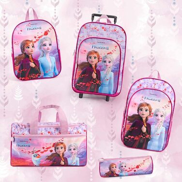 Дитяча спортивна сумка PERLETTI Frozen 2, водонепроникна, для дівчаток, з Анною, Ельзою та Олафом, фіолетово-рожева, для басейну, садочка, 35x22x15 см