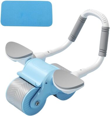 Ролик для пресу з автоматичним відскоком, з підтримкою ліктів, для тренування пресу, блакитний